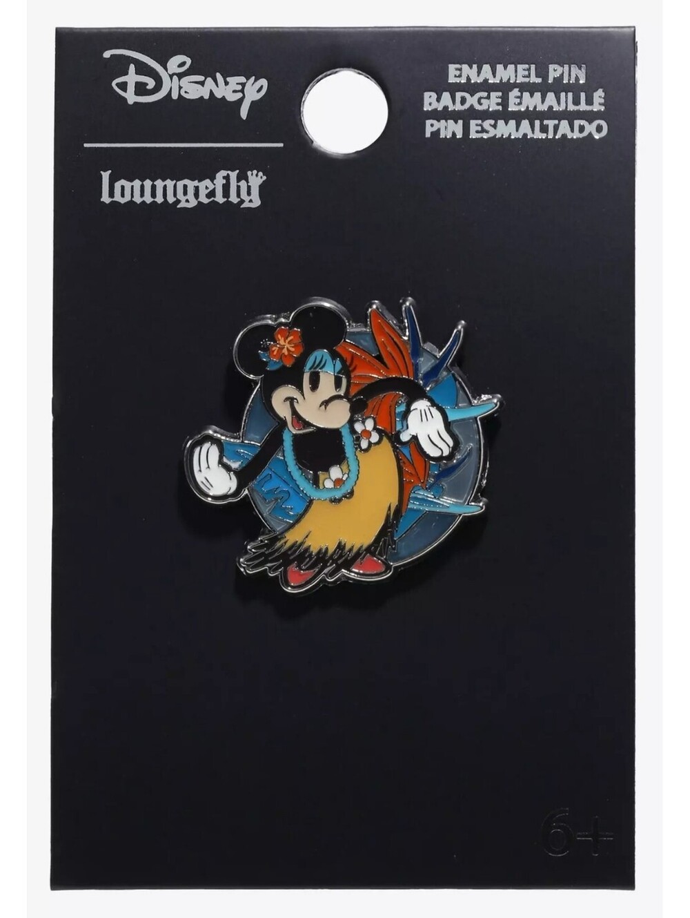 Loungefly Disney Minnie Mouse Floral Hula Stained Glass Enamel Pin